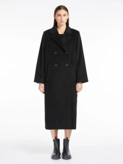 Double-breasted wool and alpaca coat