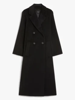 Double-breasted wool and alpaca coat