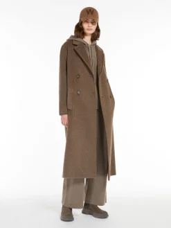 Double-breasted wool and alpaca coat