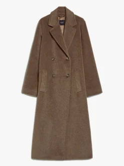 Double-breasted wool and alpaca coat
