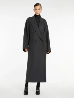 Double-breasted wool and cashmere coat