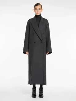 Double-breasted wool and cashmere coat