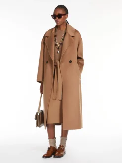 Double-breasted wool and cashmere coat