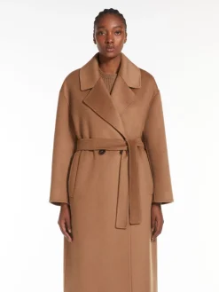 Double-breasted wool and cashmere coat