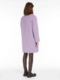 Double-breasted wool-blend coat