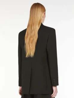 Double-breasted woollen cloth blazer