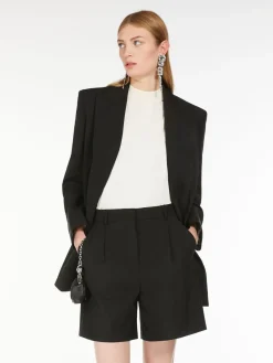 Double-breasted woollen cloth blazer