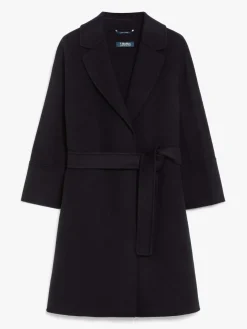 Double-faced short wool coat