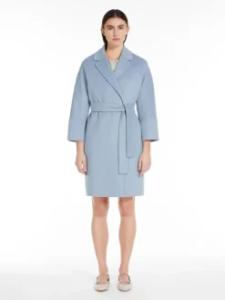 Double-faced short wool coat