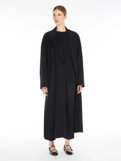 Double-faced wool coat with belt