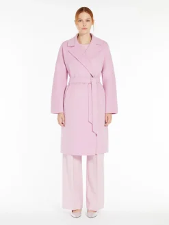 Double-faced wool-blend robe coat
