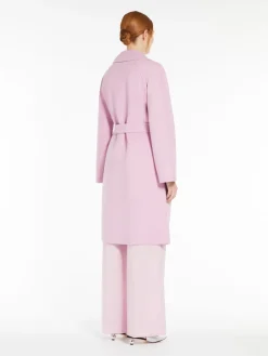 Double-faced wool-blend robe coat