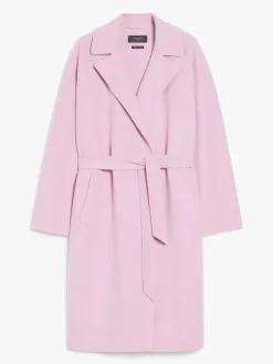Double-faced wool-blend robe coat