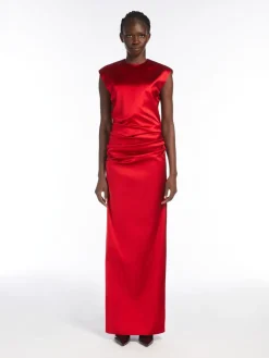 Draped satin dress