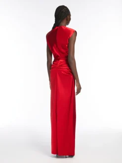 Draped satin dress