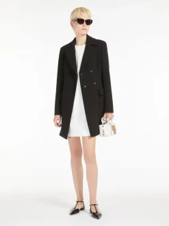Duster coat in bonded crêpe