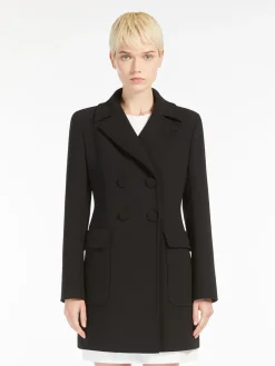 Duster coat in bonded crêpe