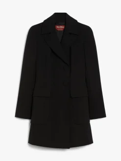 Duster coat in bonded crêpe