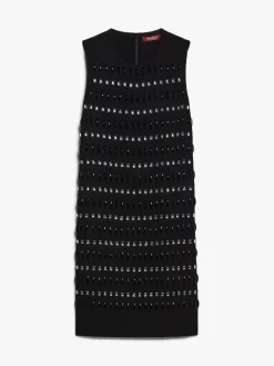 Embroidered cady boxy dress