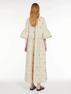 Embroidered poplin dress