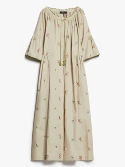 Embroidered poplin dress