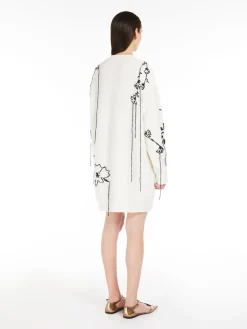 Embroidered wool and cashmere dress