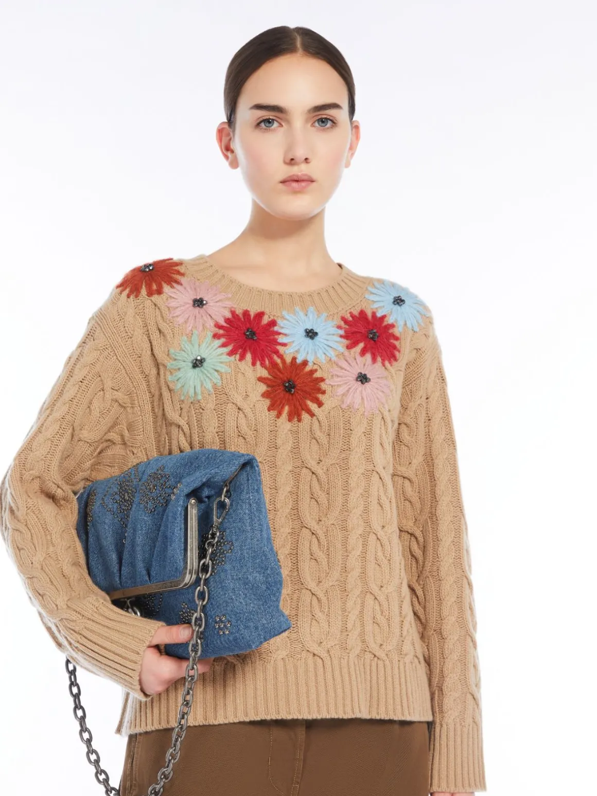 Embroidered wool sweater