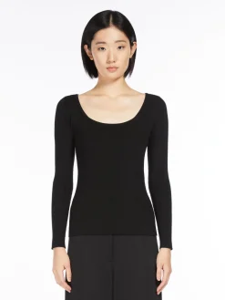 Feminine lurex and viscose yarn jumper