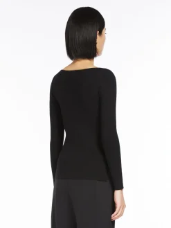 Feminine lurex and viscose yarn jumper
