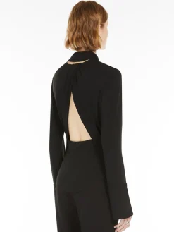 Fitted crêpe jersey shirt