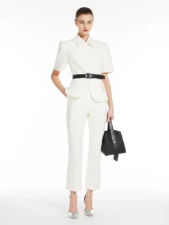 Fitted jacket in stretch sablé