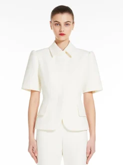 Fitted jacket in stretch sablé