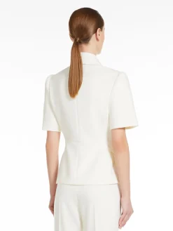 Fitted jacket in stretch sablé