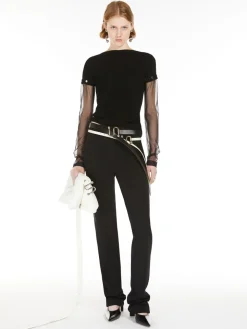 Fitted jumper in stretch viscose