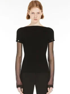 Fitted jumper in stretch viscose