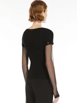 Fitted jumper in stretch viscose