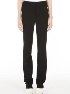 Fitted trousers in crêpe jersey