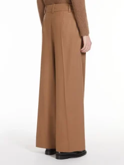 Flannel wide-leg trousers