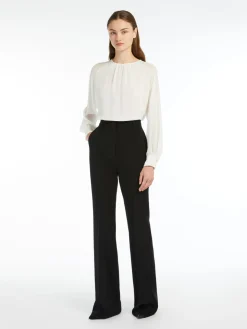 Flared cady trousers