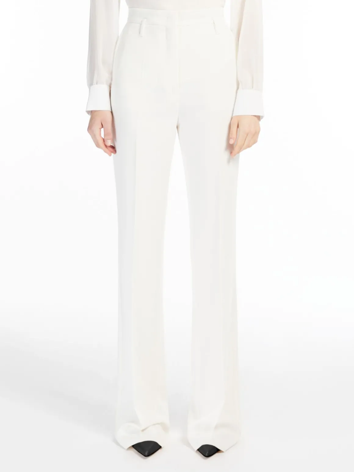 Flared cady trousers