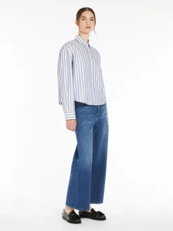 Flared cotton denim jeans