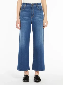 Flared cotton denim jeans