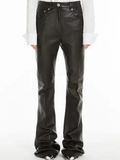 Flared 5-pocket Nappa leather trousers