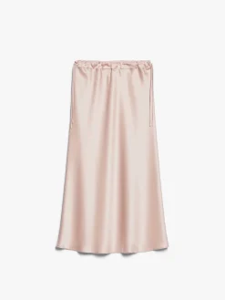 Flared skirt in matte satin