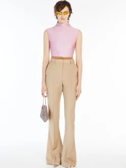 Flared slim-fit trousers