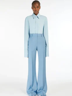 Flared slim-fit trousers