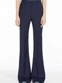 Flared slim-fit trousers