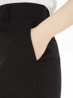 Flared stretch wool trousers