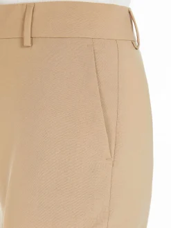 Flared stretch wool trousers
