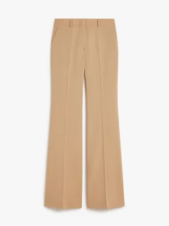 Flared stretch wool trousers